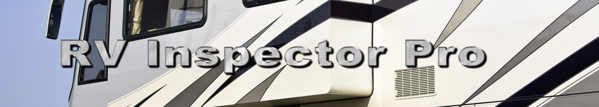 RV Inspector Pro logo over Motorhome