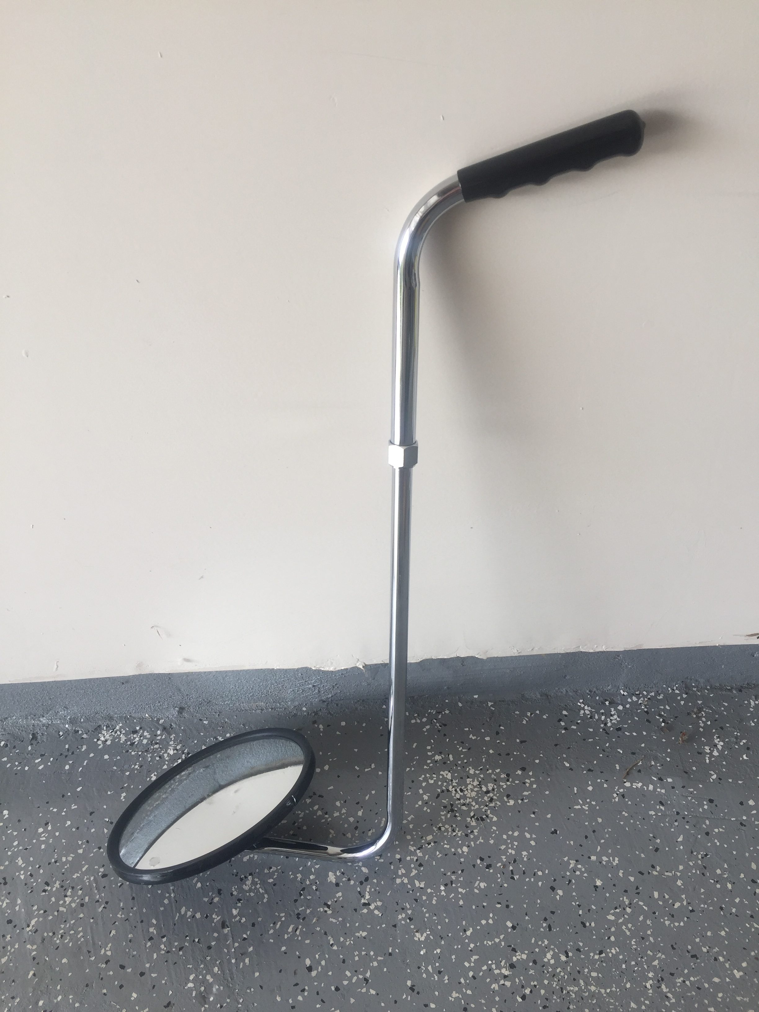 Inspection mirror for inspecting under an RV or motorhome