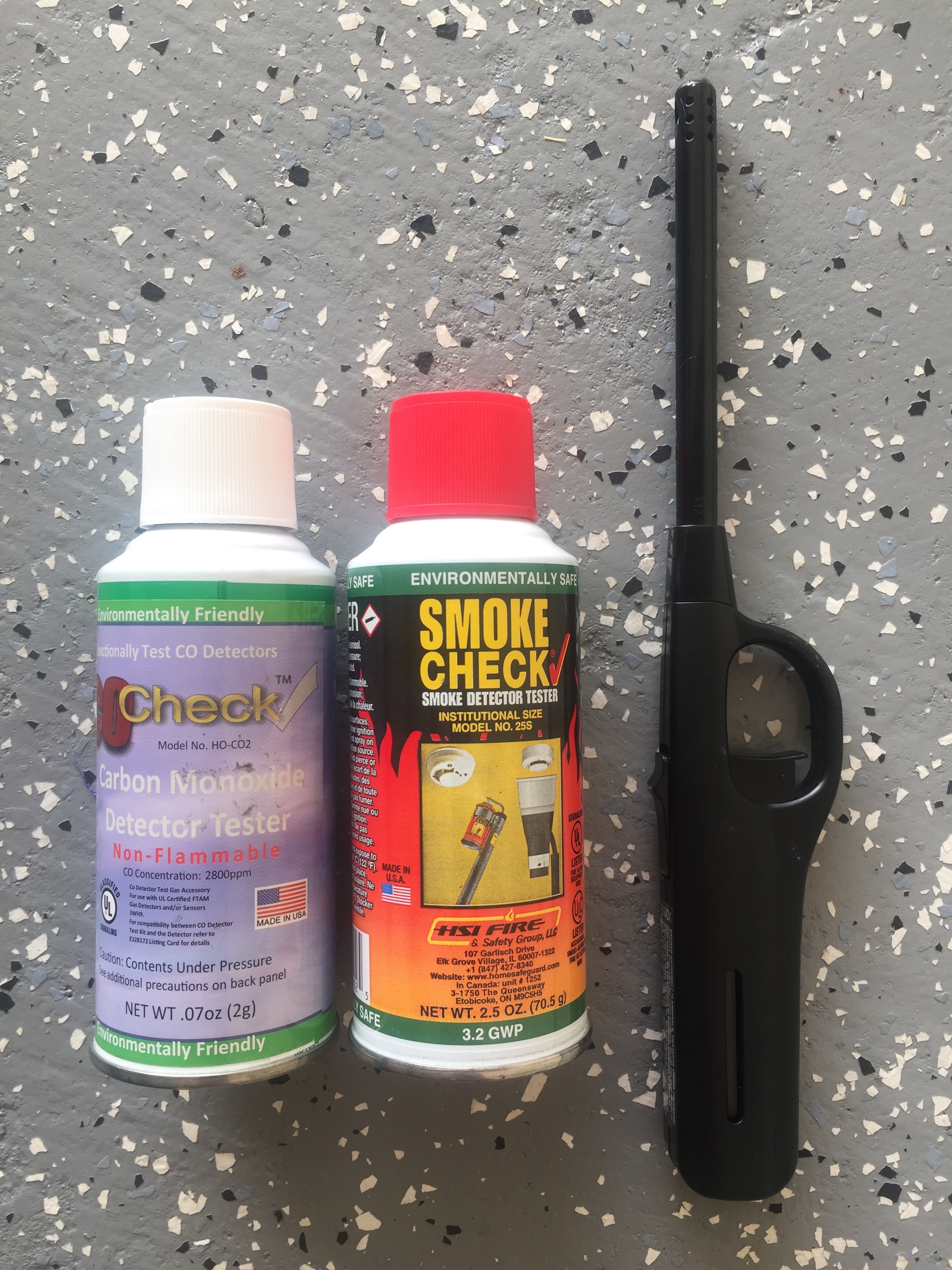 Motorhome and RV smoke, CO, and LP detectors test kit