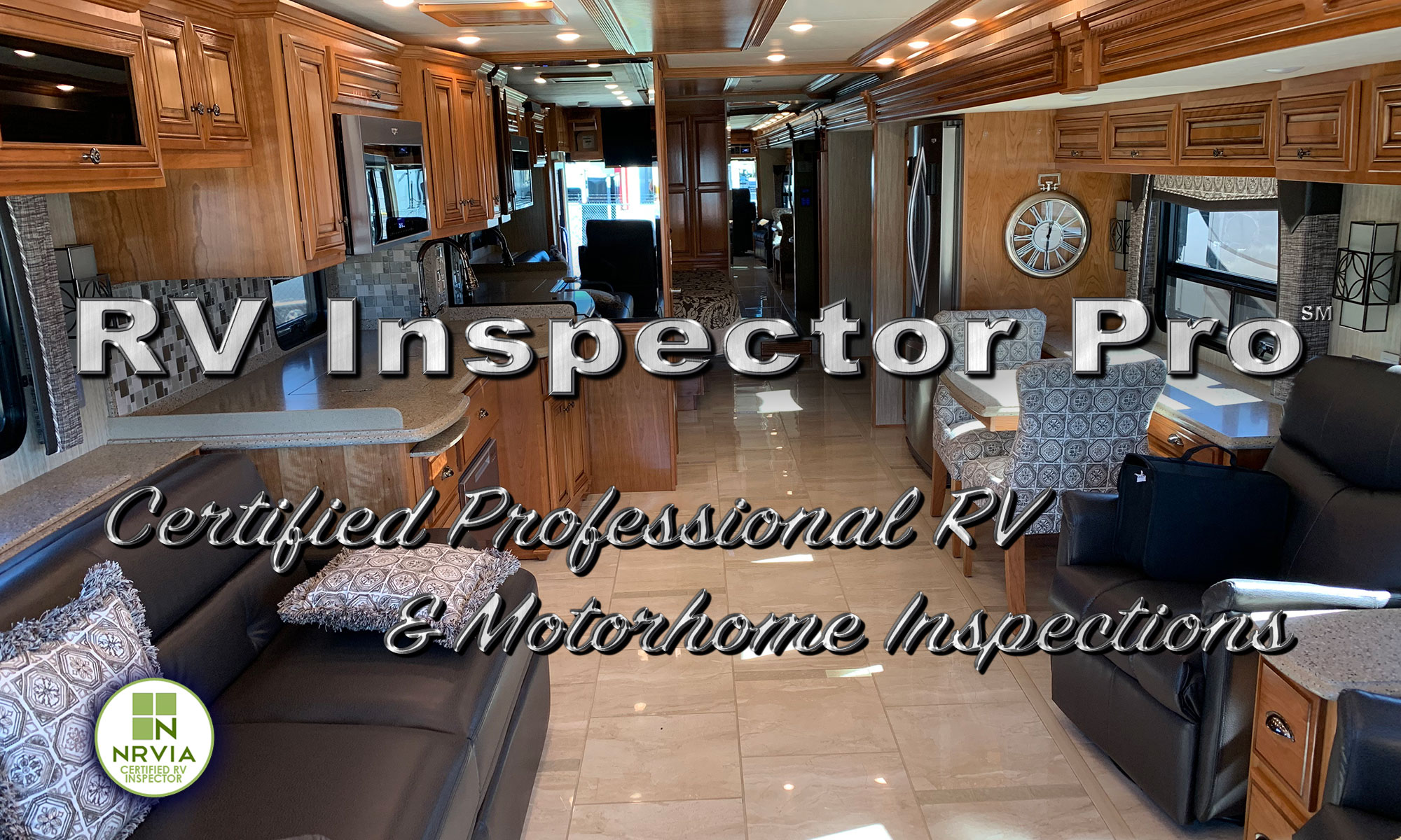 Motorhome Interior with RV Inspector Pro Logo
